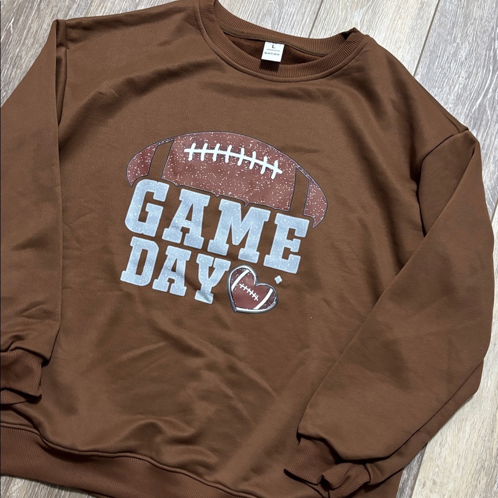Brown Game Day Sweatshirt size large - Picture 4 of 4
